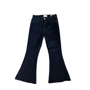 FRAME Le Bell Flare Cropped Jeans in Grove Street Size 30